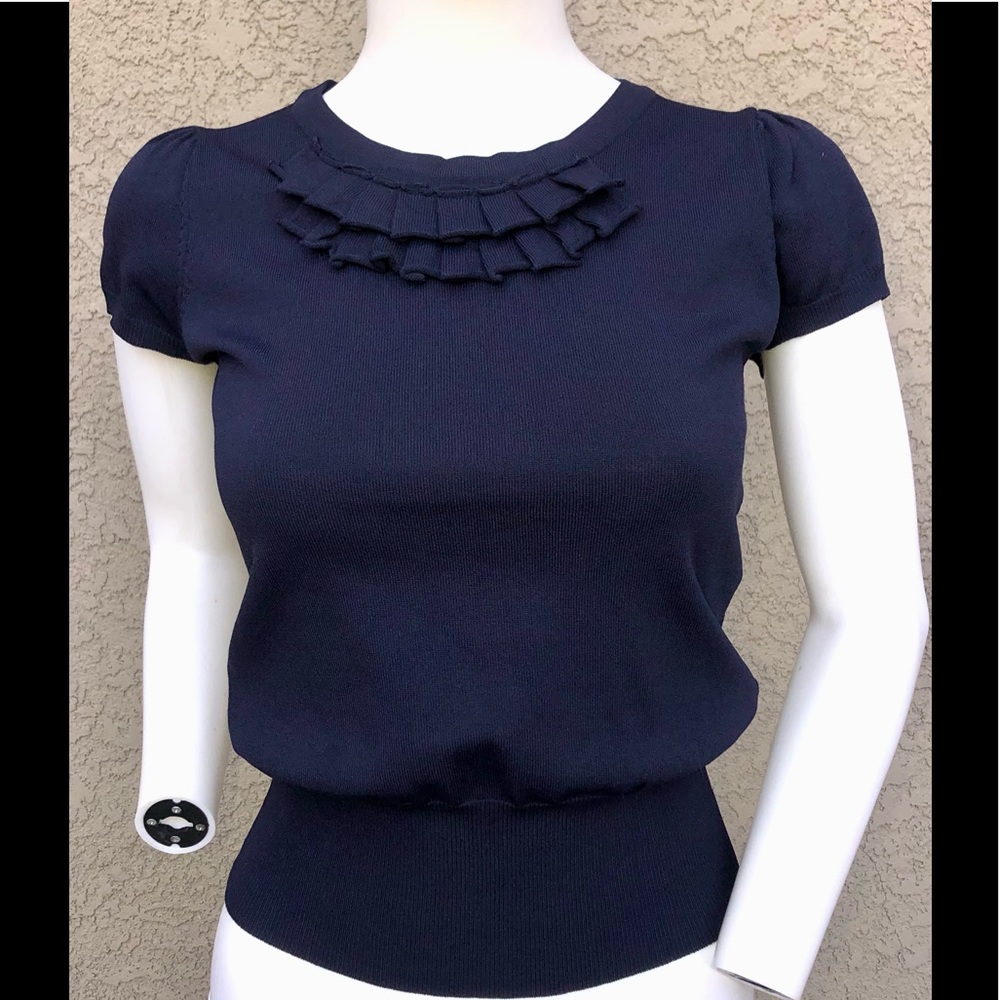 Navy Playlord Knit Top sz XS